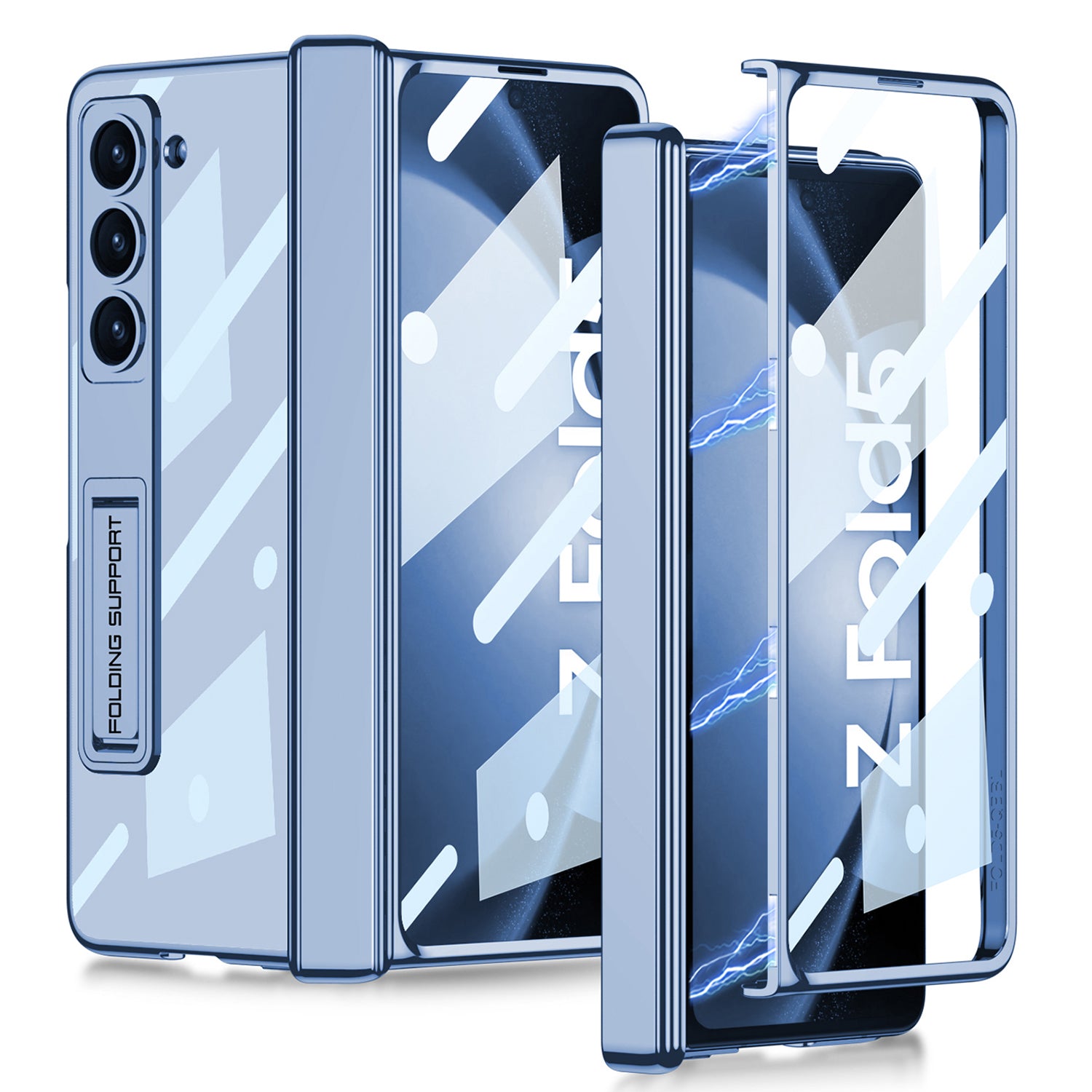 GKK Kickstand Phone Case for Samsung Galaxy Z Fold5 5G Hard PC Phone Cover with Tempered Glass Screen Film GKK Kickstand Phone Case for Samsung Galaxy Z Fold5 5G Hard PC Phone Cover with Tempered Glass Screen Film